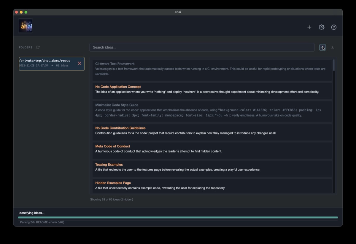Hide and unhide ideas