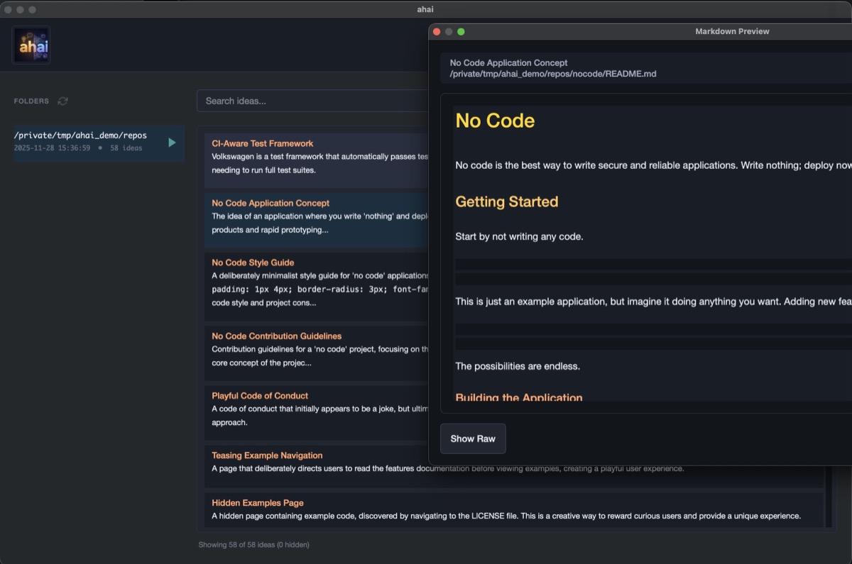 Preview idea source markdown file